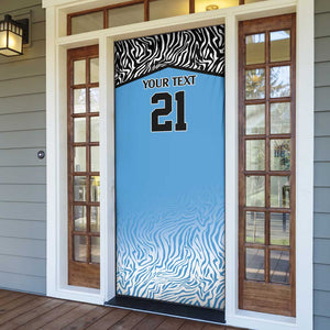 Botswana Cricket Custom Door Cover Baggy Blues African Zebra Skins Pattern