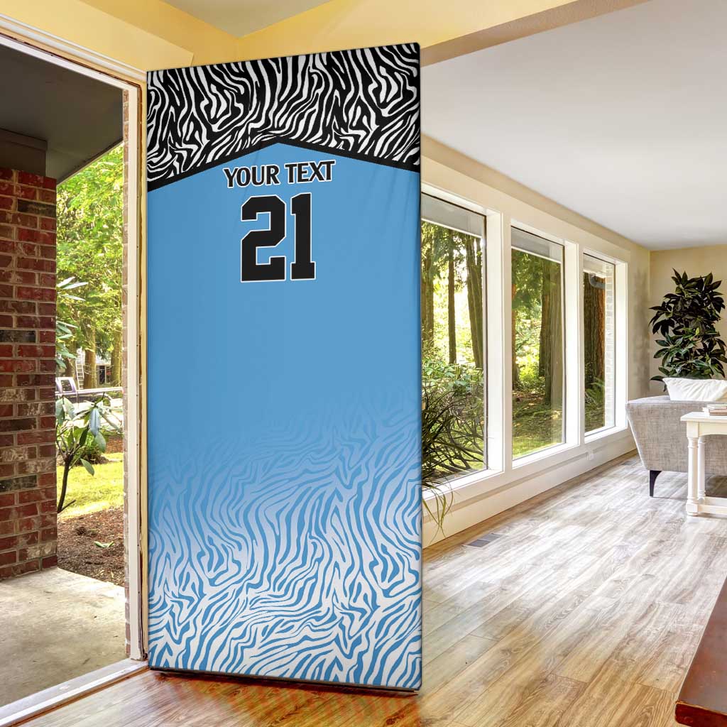 Botswana Cricket Custom Door Cover Baggy Blues African Zebra Skins Pattern