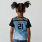 Botswana Cricket Custom Kid T shirt Baggy Blues African Zebra Skins Pattern - African Pride