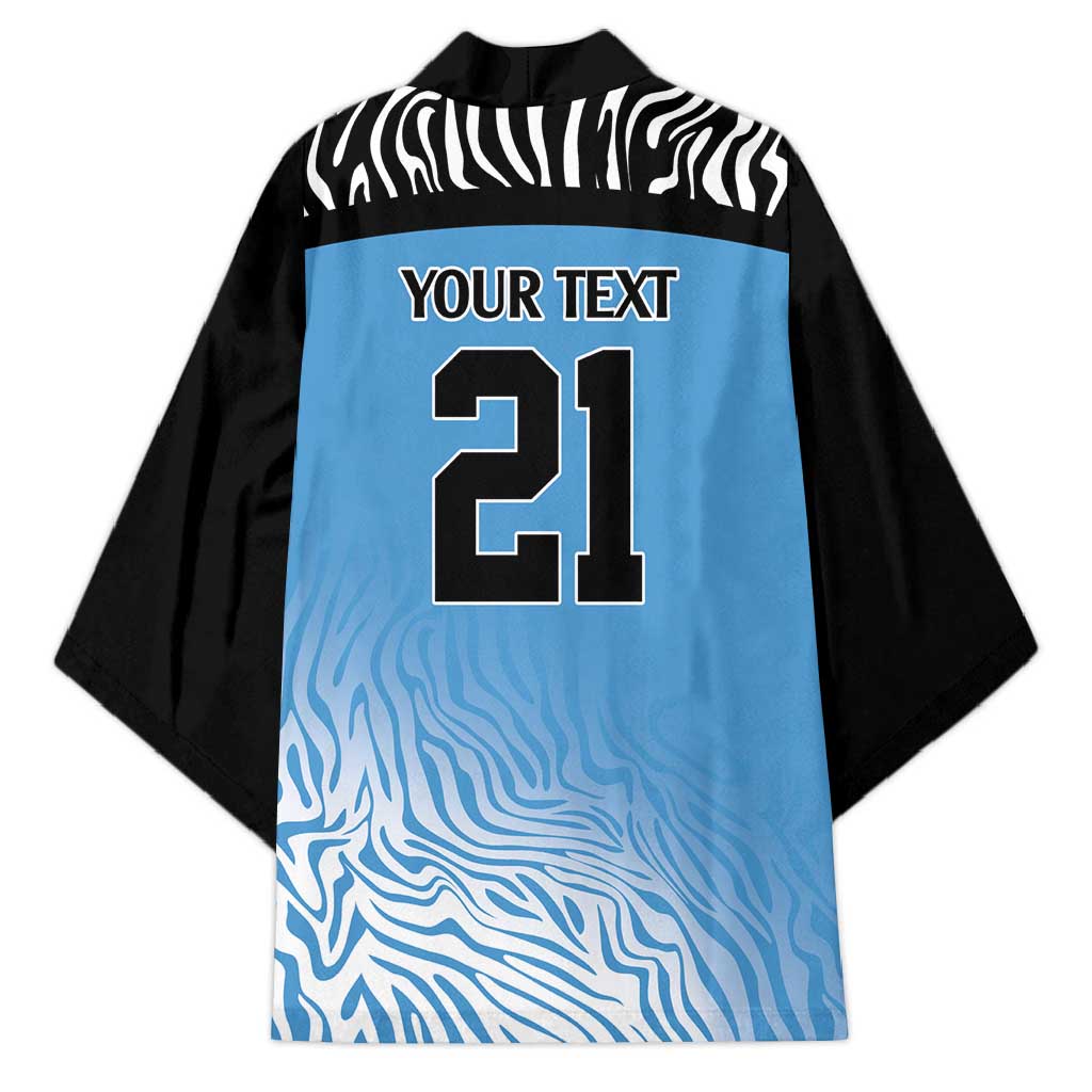 Botswana Cricket Custom Kimono Baggy Blues African Zebra Skins Pattern