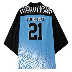 Botswana Cricket Custom Kimono Baggy Blues African Zebra Skins Pattern