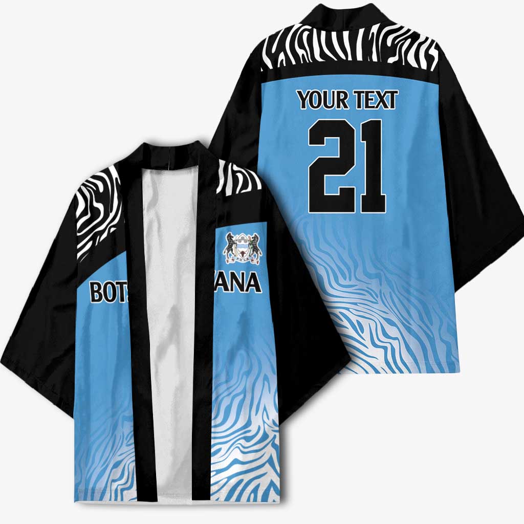 Botswana Cricket Custom Kimono Baggy Blues African Zebra Skins Pattern