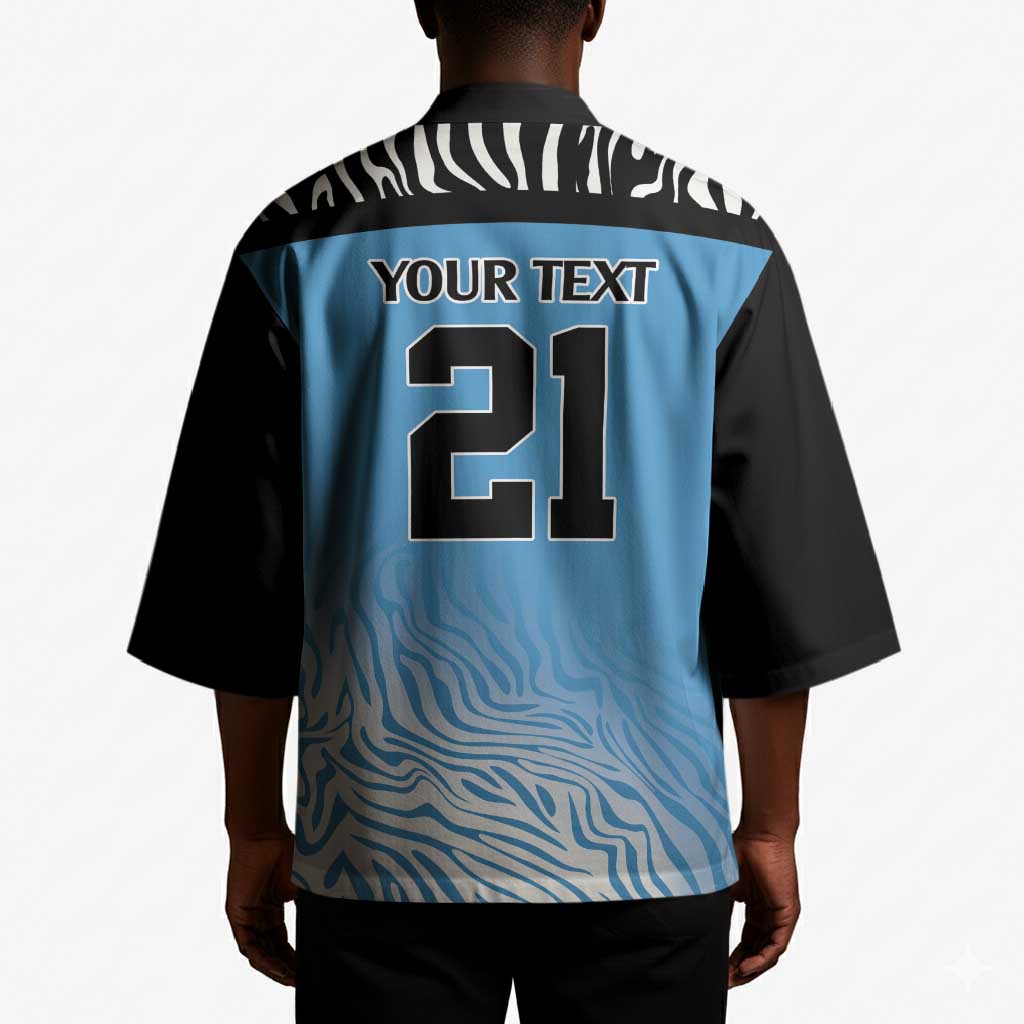Botswana Cricket Custom Kimono Baggy Blues African Zebra Skins Pattern