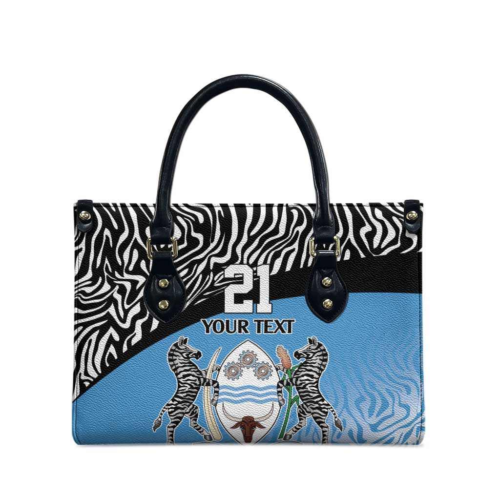 Botswana Cricket Custom Leather Bag Baggy Blues African Zebra Skins Pattern