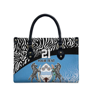Botswana Cricket Custom Leather Bag Baggy Blues African Zebra Skins Pattern