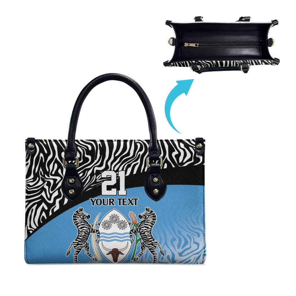 Botswana Cricket Custom Leather Bag Baggy Blues African Zebra Skins Pattern