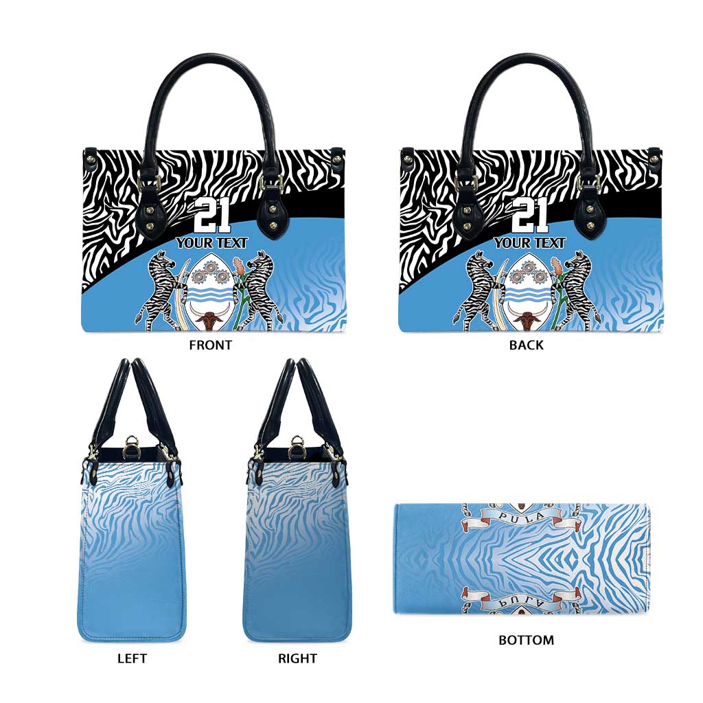 Botswana Cricket Custom Leather Bag Baggy Blues African Zebra Skins Pattern