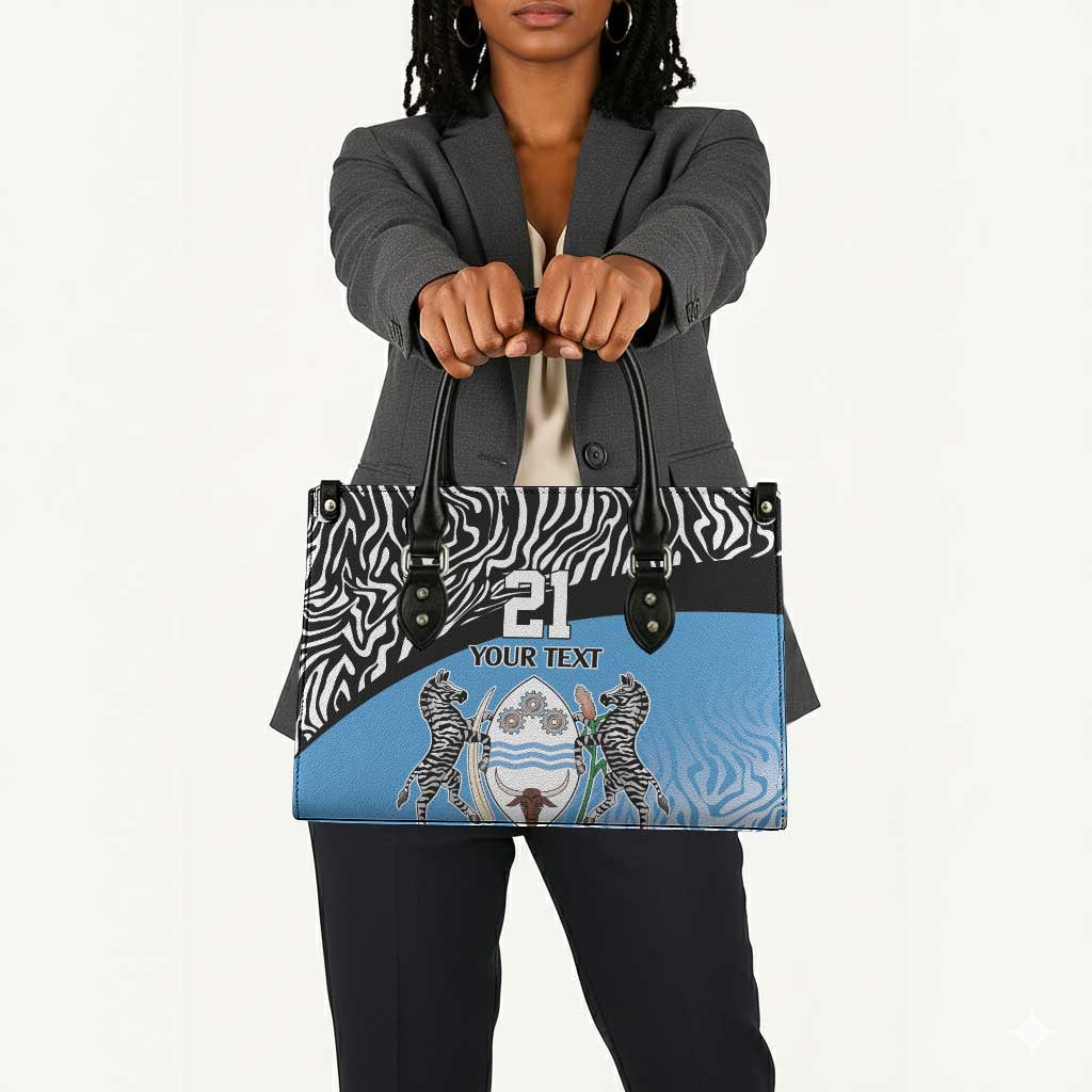 Botswana Cricket Custom Leather Bag Baggy Blues African Zebra Skins Pattern