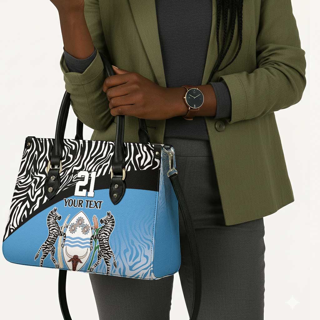 Botswana Cricket Custom Leather Bag Baggy Blues African Zebra Skins Pattern