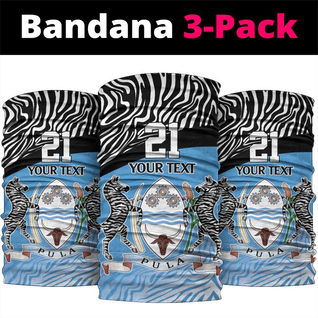 Botswana Cricket Custom Neck Gaiter Baggy Blues African Zebra Skins Pattern LT9