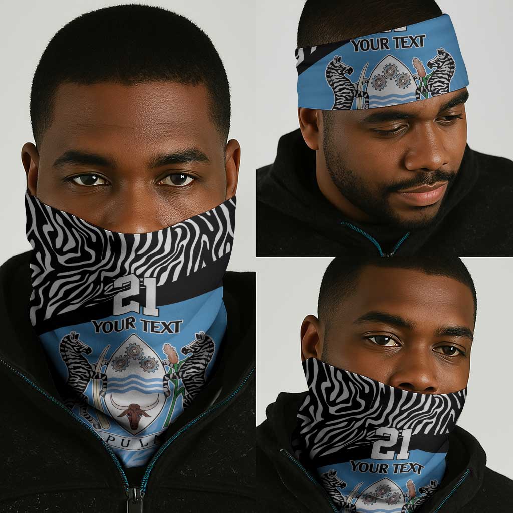 Botswana Cricket Custom Neck Gaiter Baggy Blues African Zebra Skins Pattern LT9