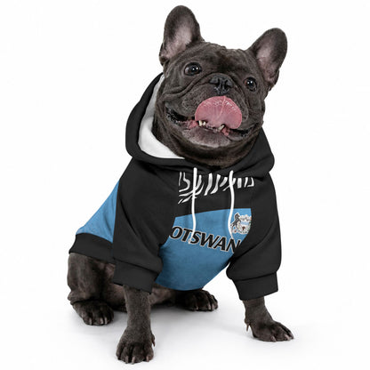 Botswana Cricket Custom Pet Hoodie Baggy Blues African Zebra Skins Pattern