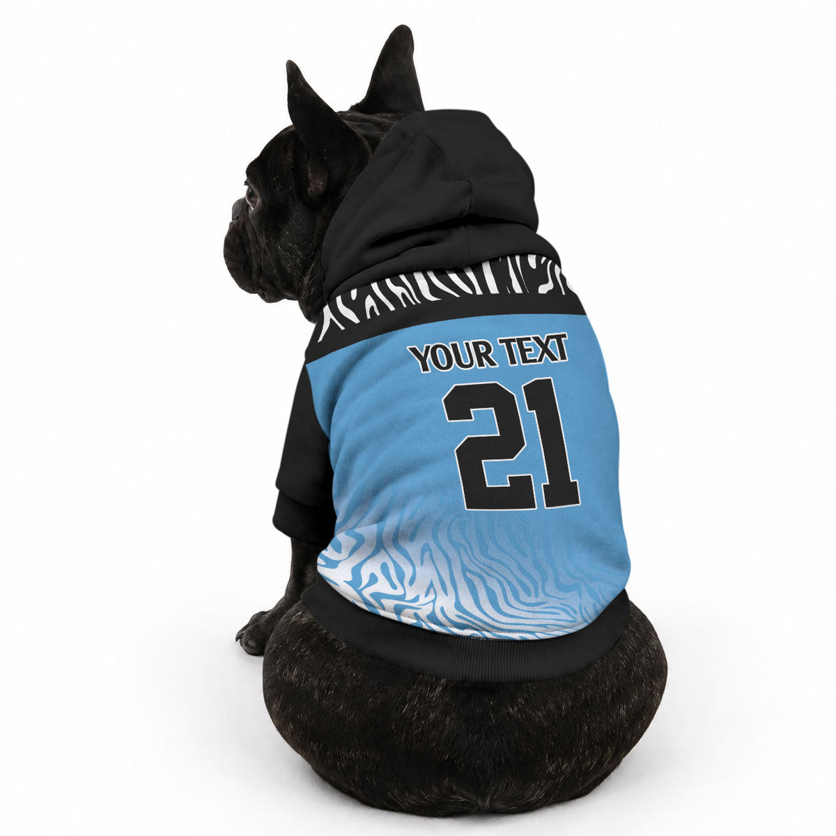 Botswana Cricket Custom Pet Hoodie Baggy Blues African Zebra Skins Pattern