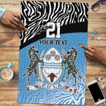 Botswana Cricket Custom Puzzle Baggy Blues African Zebra Skins Pattern