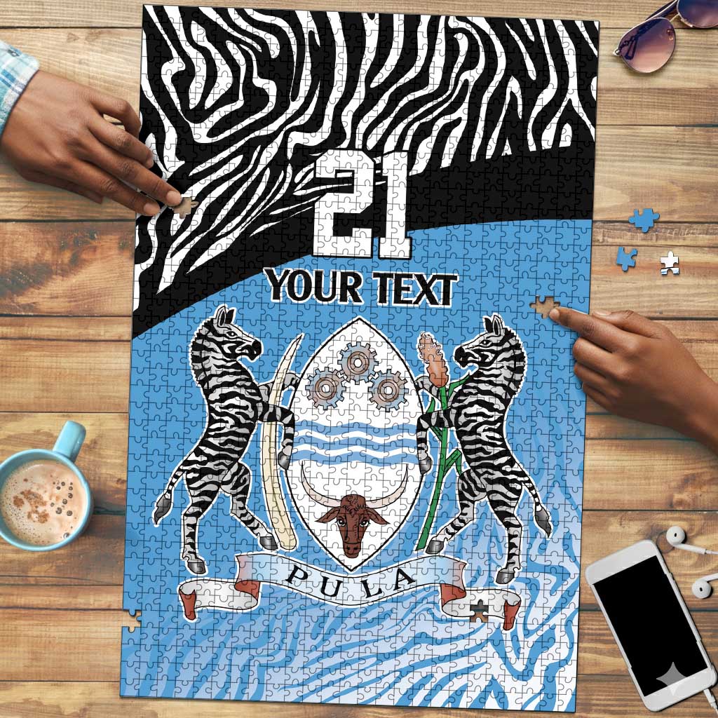 Botswana Cricket Custom Puzzle Baggy Blues African Zebra Skins Pattern
