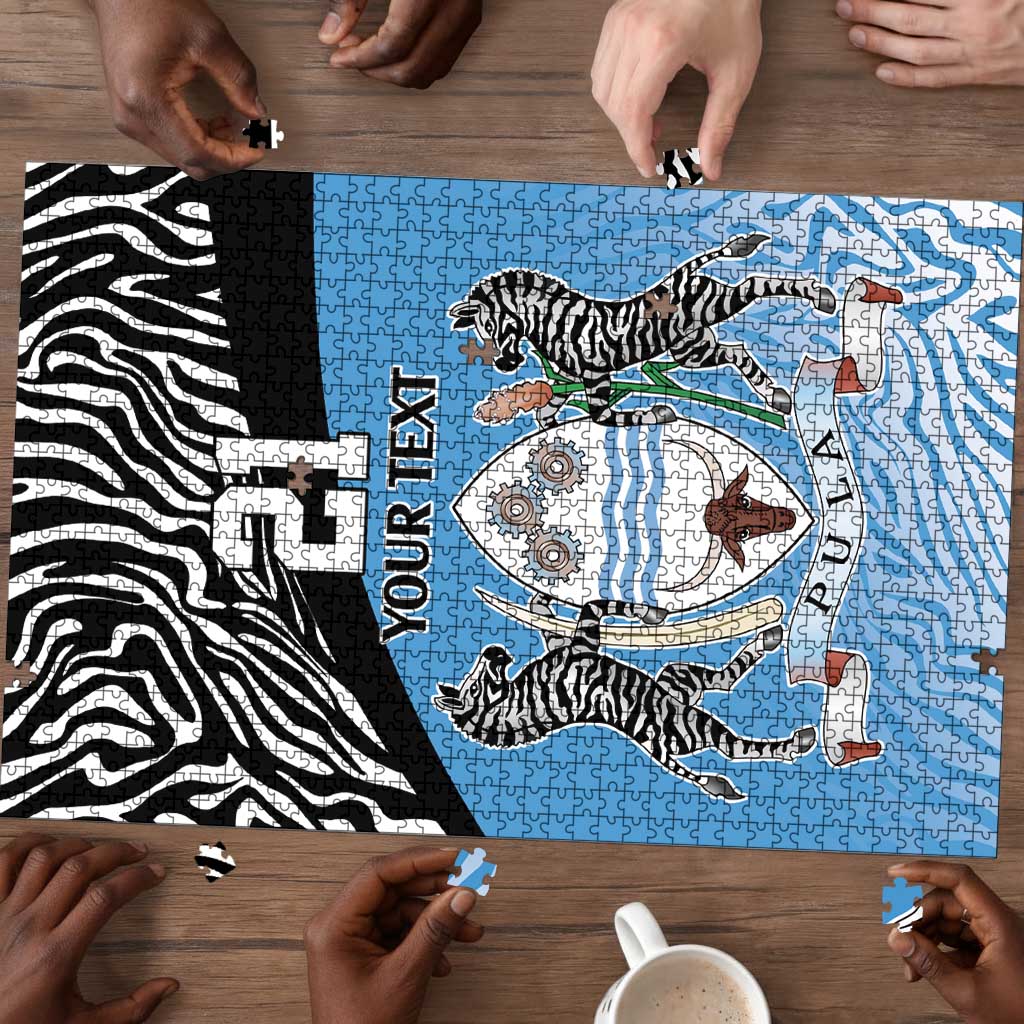 Botswana Cricket Custom Puzzle Baggy Blues African Zebra Skins Pattern