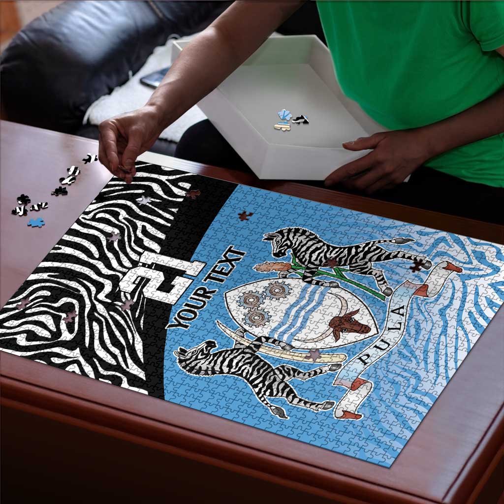 Botswana Cricket Custom Puzzle Baggy Blues African Zebra Skins Pattern