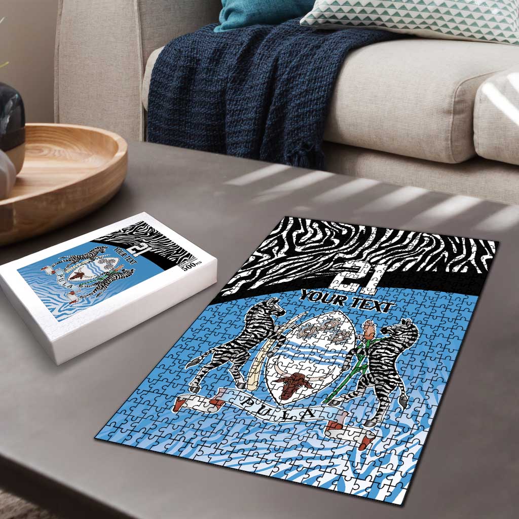 Botswana Cricket Custom Puzzle Baggy Blues African Zebra Skins Pattern