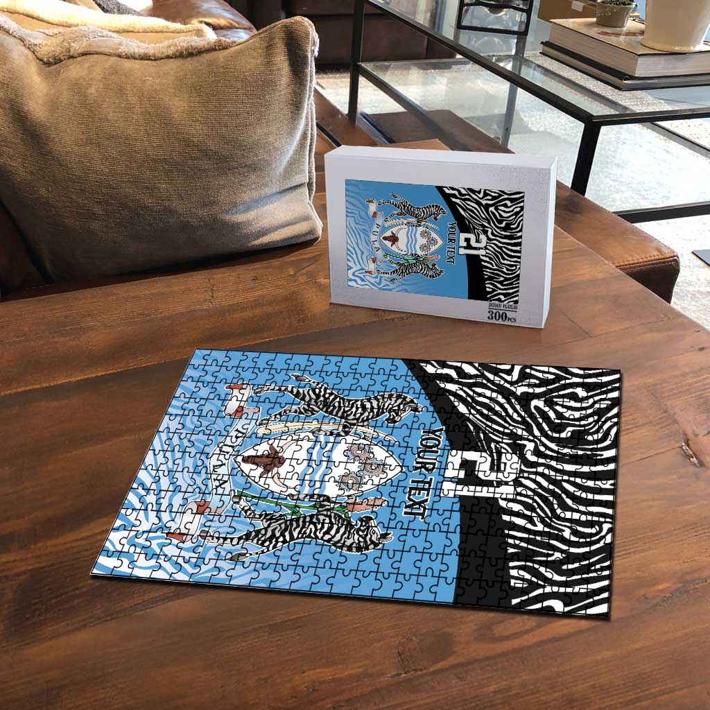 Botswana Cricket Custom Puzzle Baggy Blues African Zebra Skins Pattern