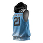 Botswana Cricket Custom Sleeveless Hoodie Baggy Blues African Zebra Skins Pattern - African Pride