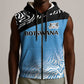 Botswana Cricket Custom Sleeveless Zip Hoodie Baggy Blues African Zebra Skins Pattern - African Pride