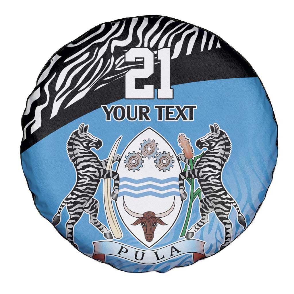 Botswana Cricket Custom Spare Tire Cover Baggy Blues African Zebra Skins Pattern - African Pride
