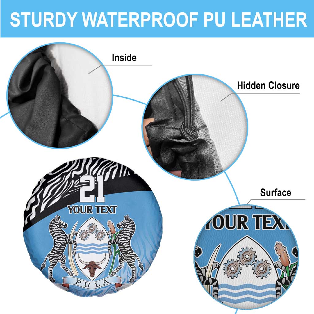Botswana Cricket Custom Spare Tire Cover Baggy Blues African Zebra Skins Pattern - African Pride