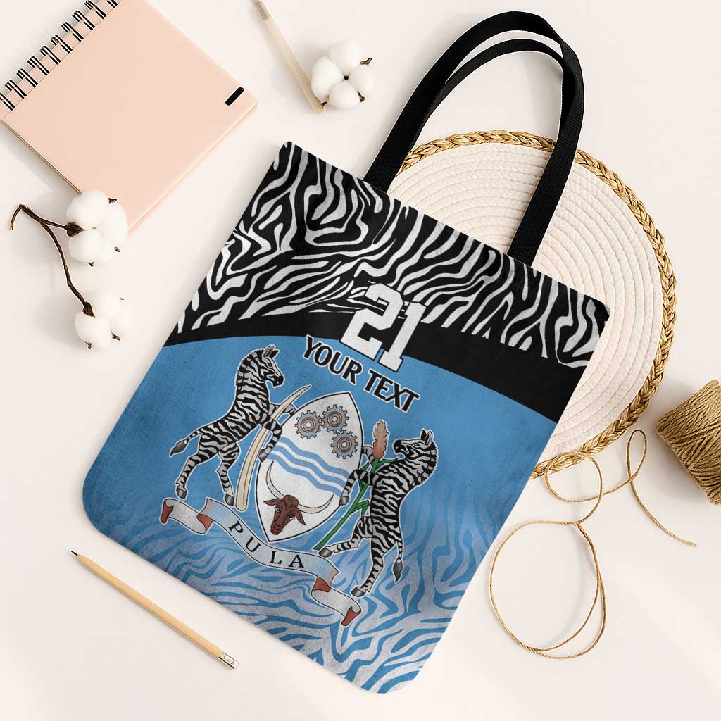 Botswana Cricket Custom Tote Bag Baggy Blues African Zebra Skins Pattern