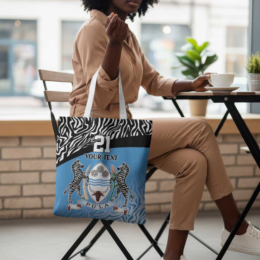 Botswana Cricket Custom Tote Bag Baggy Blues African Zebra Skins Pattern