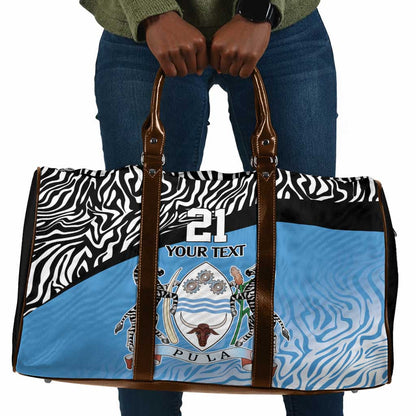 Botswana Cricket Custom Travel Bag Baggy Blues African Zebra Skins Pattern