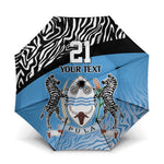 Botswana Cricket Custom Umbrella Baggy Blues African Zebra Skins Pattern