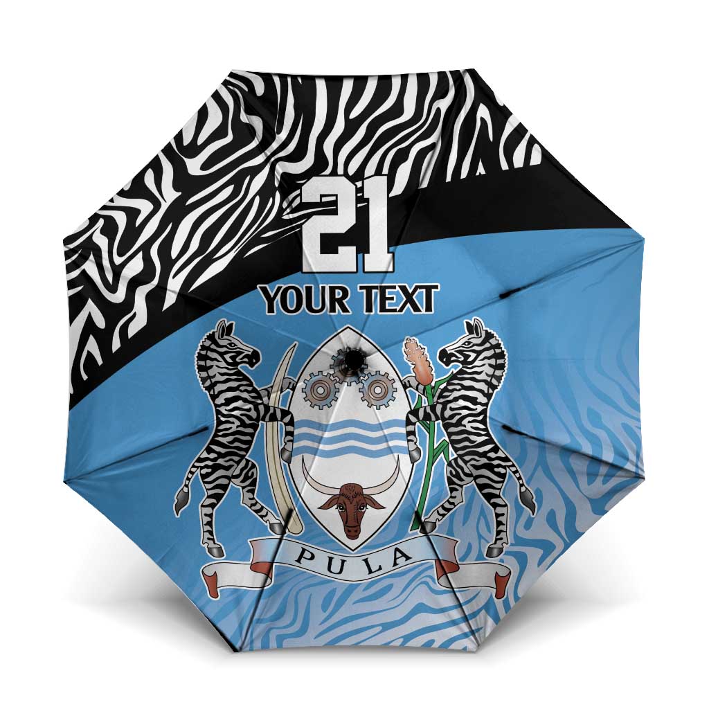 Botswana Cricket Custom Umbrella Baggy Blues African Zebra Skins Pattern