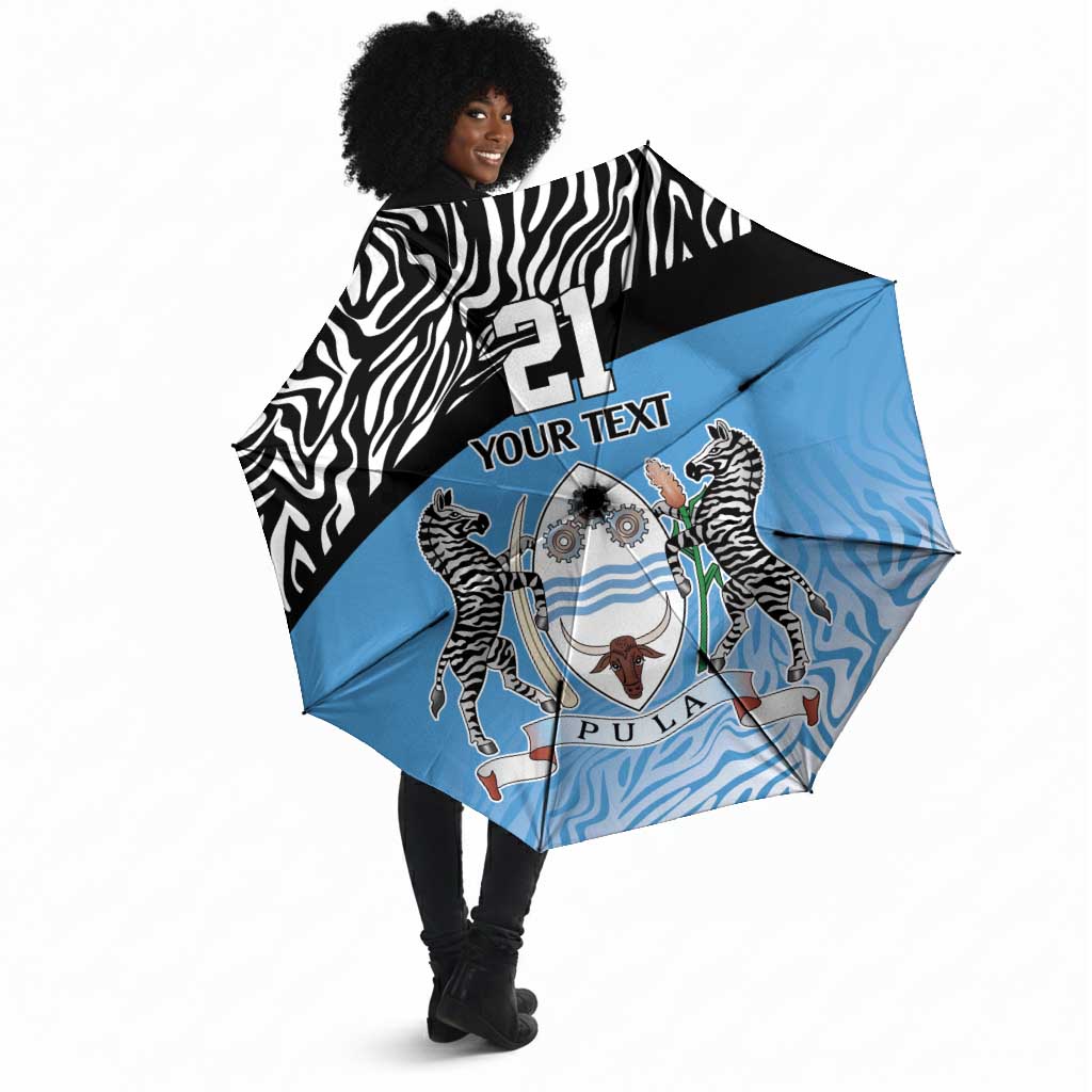 Botswana Cricket Custom Umbrella Baggy Blues African Zebra Skins Pattern