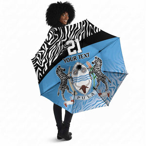 Botswana Cricket Custom Umbrella Baggy Blues African Zebra Skins Pattern