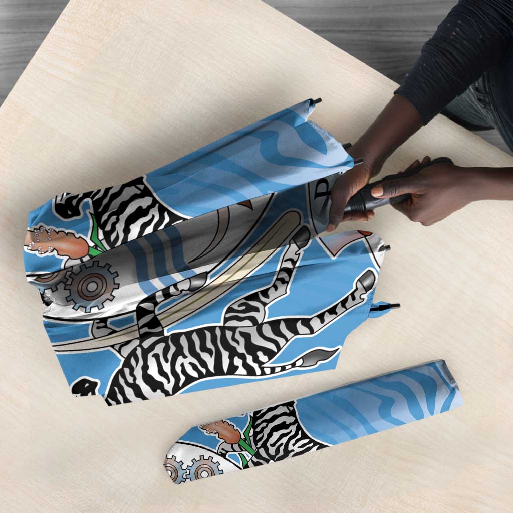 Botswana Cricket Custom Umbrella Baggy Blues African Zebra Skins Pattern