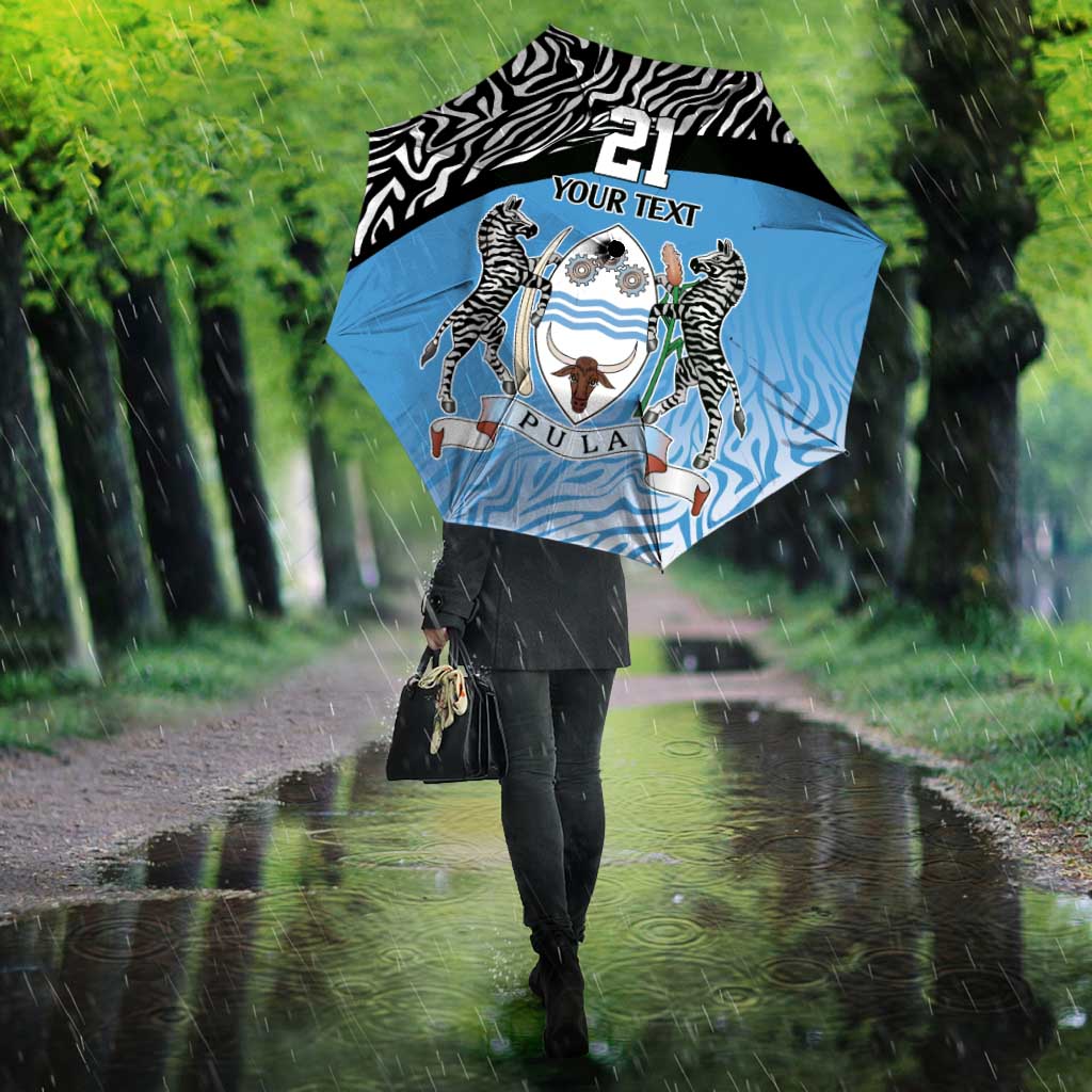 Botswana Cricket Custom Umbrella Baggy Blues African Zebra Skins Pattern