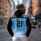 Botswana Cricket Custom Zip Hoodie Baggy Blues African Zebra Skins Pattern - African Pride