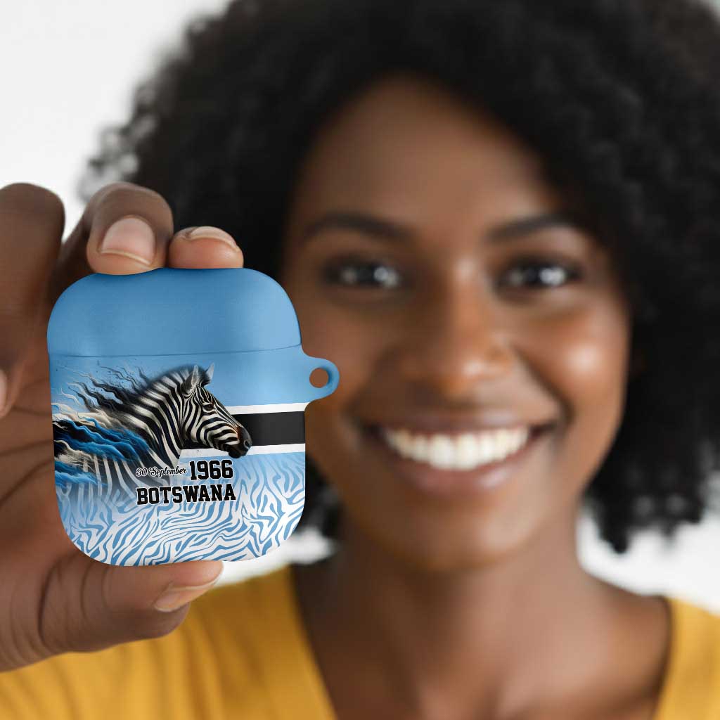 Botswana Independence Day 1966 AirPods Case Tribal African Zebra Skins Pattern