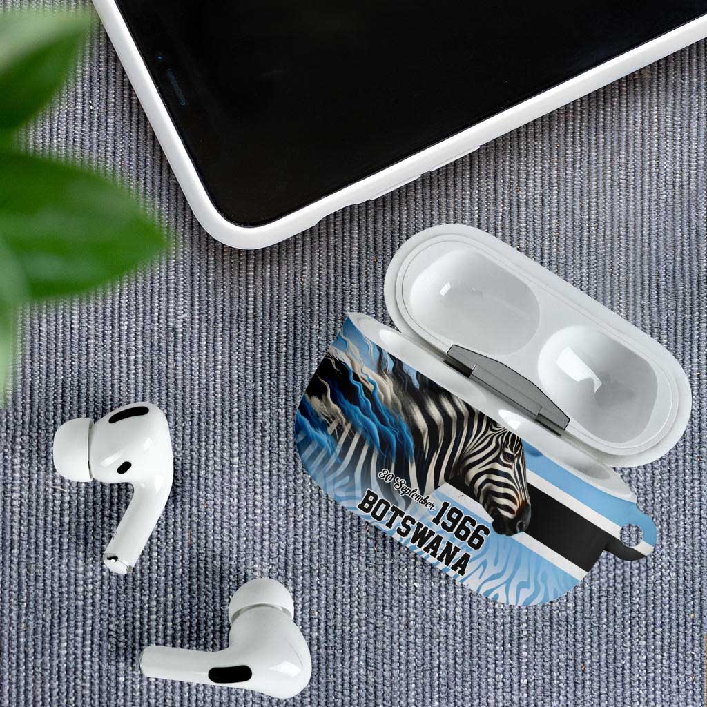 Botswana Independence Day 1966 AirPods Case Tribal African Zebra Skins Pattern
