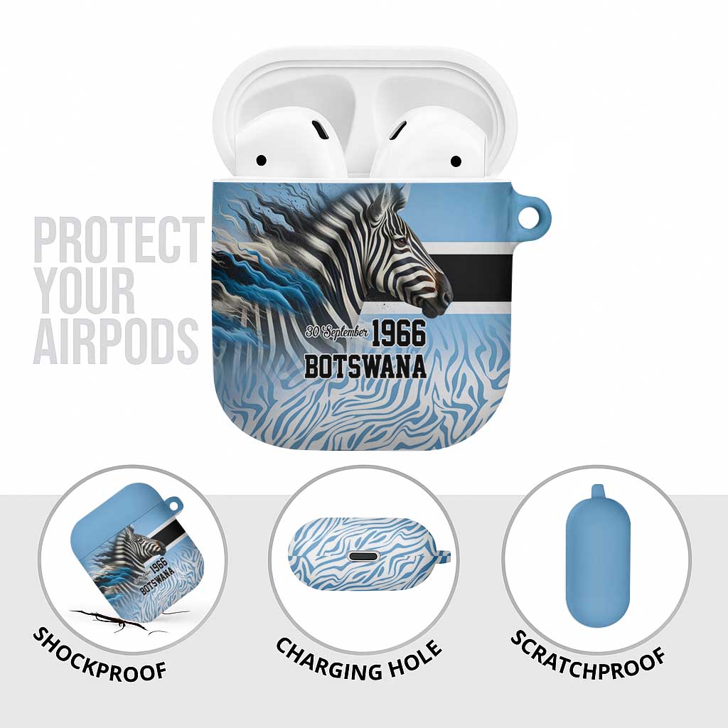 Botswana Independence Day 1966 AirPods Case Tribal African Zebra Skins Pattern