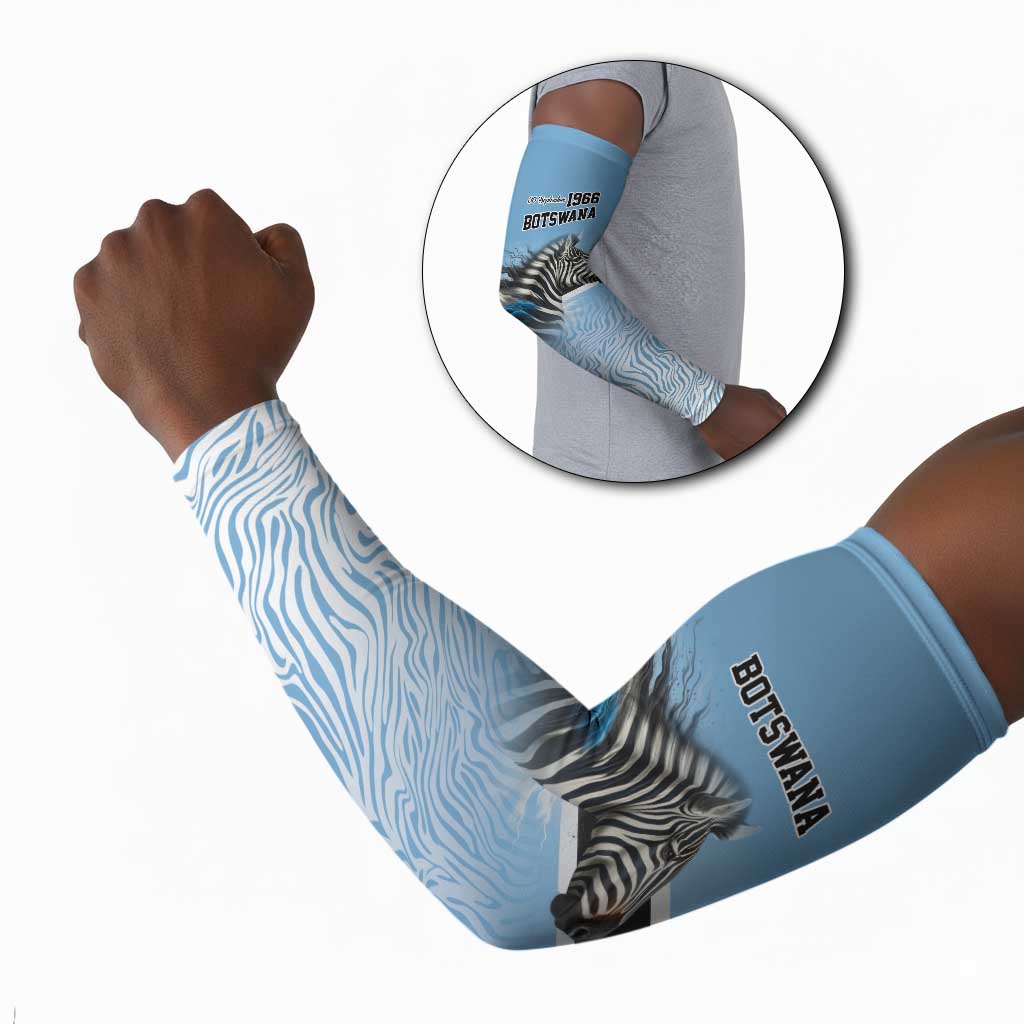 Botswana Independence Day 1966 Arm Sleeves Tribal African Zebra Skins Pattern