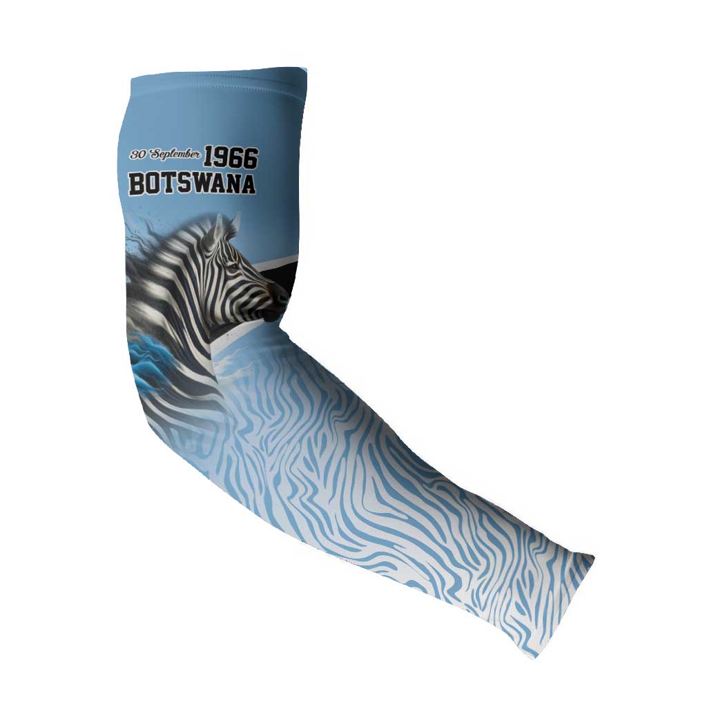 Botswana Independence Day 1966 Arm Sleeves Tribal African Zebra Skins Pattern