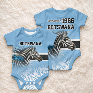 Botswana Independence Day 1966 Baby Onesie Tribal African Zebra Skins Pattern