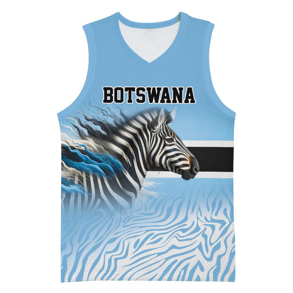 Botswana Independence Day 1966 Basketball Jersey Tribal African Zebra Skins Pattern LT9