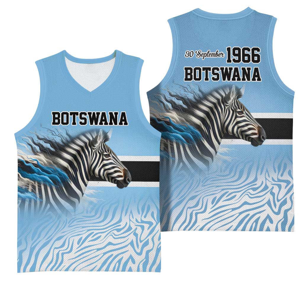 Botswana Independence Day 1966 Basketball Jersey Tribal African Zebra Skins Pattern LT9