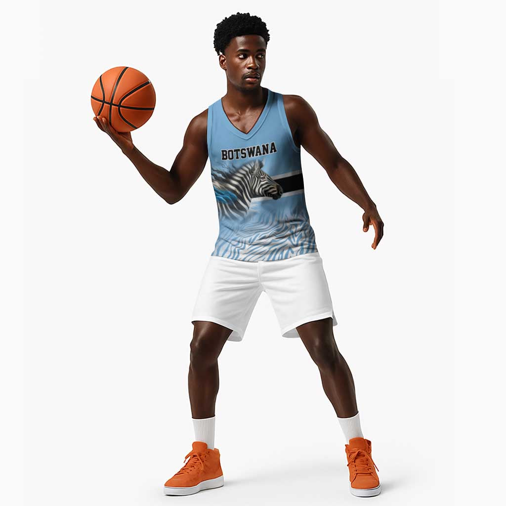 Botswana Independence Day 1966 Basketball Jersey Tribal African Zebra Skins Pattern LT9