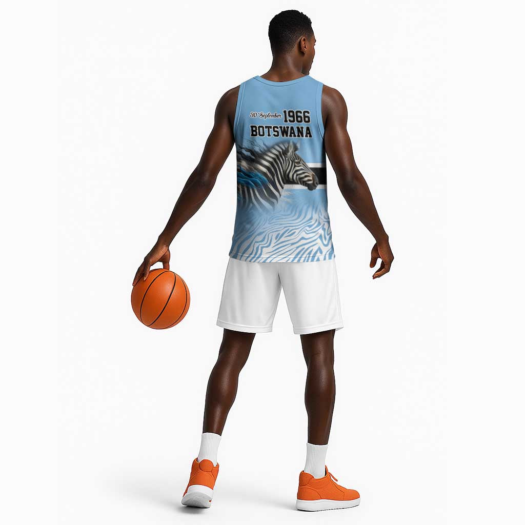 Botswana Independence Day 1966 Basketball Jersey Tribal African Zebra Skins Pattern LT9