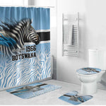 Botswana Independence Day 1966 Bathroom Set Tribal African Zebra Skins Pattern