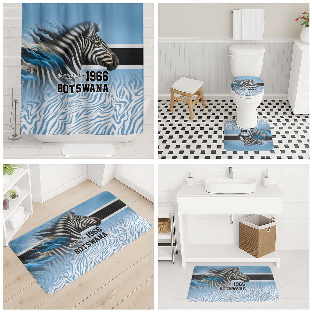 Botswana Independence Day 1966 Bathroom Set Tribal African Zebra Skins Pattern
