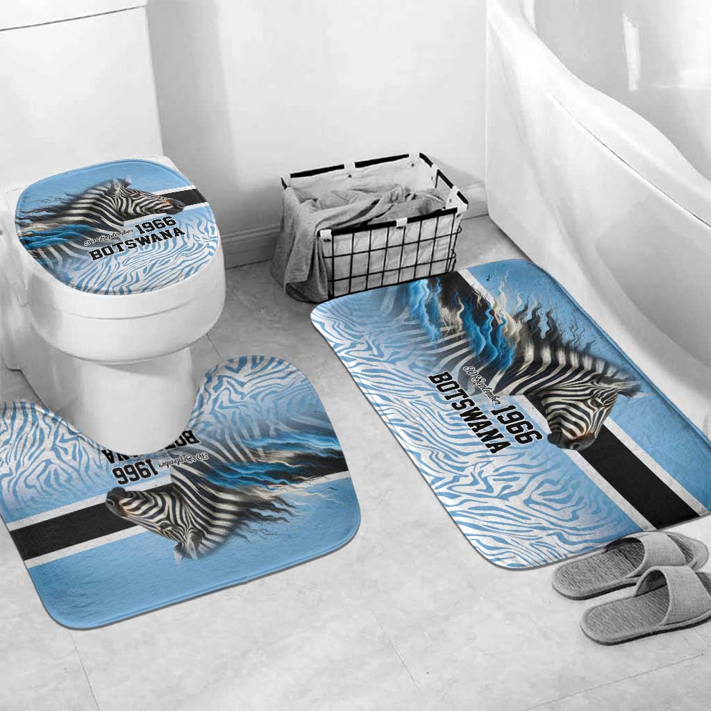Botswana Independence Day 1966 Bathroom Set Tribal African Zebra Skins Pattern